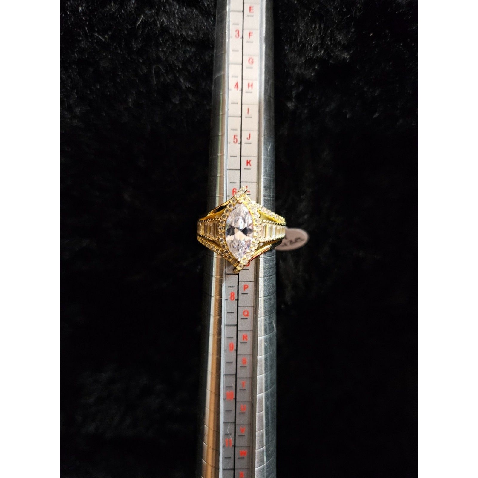 Eterno 18k Yellow Gold Over Sterling White Diamond Simulant Ring Sz 7 26$